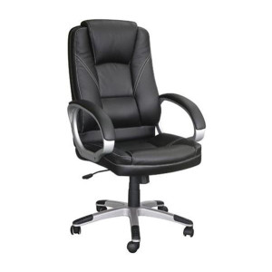 CF695 Πολυθρόνα Γραφείου Διευθυντή, Pu Μαύρο 64x71x112/122cm